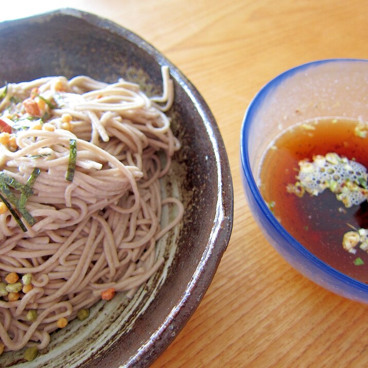 お茶漬けの素と葱蕎麦